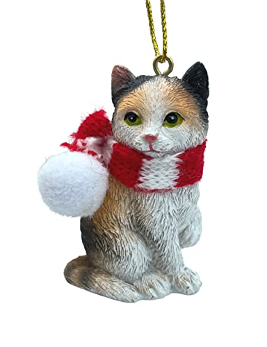 Adorable Calico Cat Christmas Tree Ornament