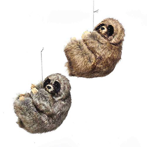 Adorable Set of 2 Sloth Ornaments, Perfect for Sloth Lovers