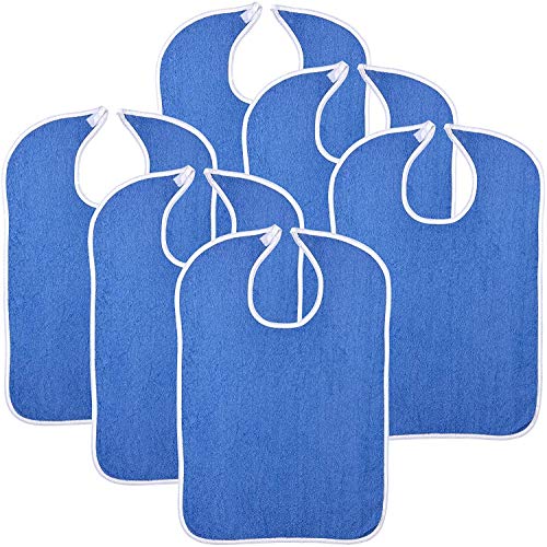 Adult Terry Bibs, Blue, 18"x30", 6 Pack