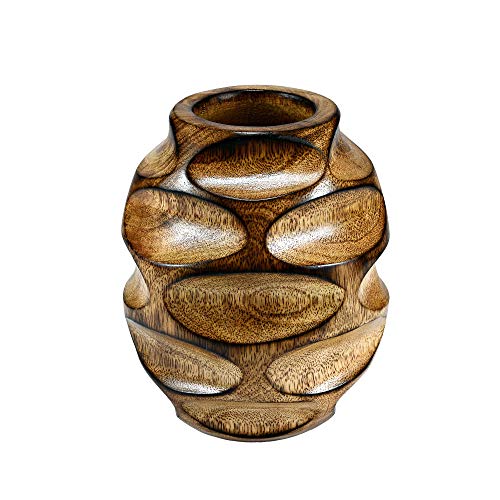 AeraVida Hand Carved Wood Flower Vase