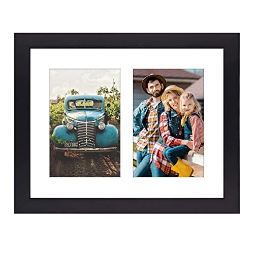 AEVETE Collage Picture Frames with Mat, Double 4x6 Photos Display