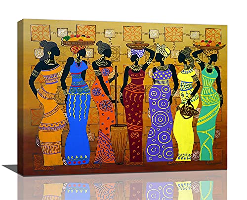 African Art African Wall Art Living Room Wall Pictures Africa Dector Giclee Printed Pictures Wall Decor - Lady Color For Bedroom Framed Ready To Hang 16x20 Inch