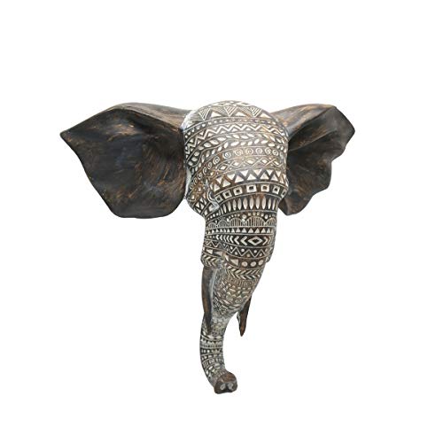 African Elephant Wall Bust Sculpture