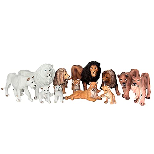 African Jungle Animals Toy Lions Figure Playset 13-Piece