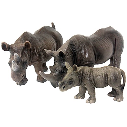 African Jungle Animals Toy Rhinoceros Playset