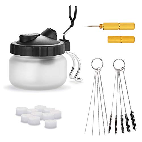 Airbrush Cleaner Kit With Brush Cleaner Solution - Ultimate Airbrush  Cleaning Kit, Holder, and Pot for Efficient Cleaning of Airbrushes - Glass  Clean