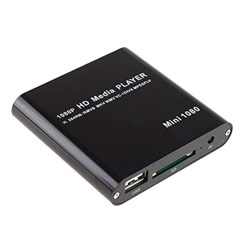 AGPtek Black Mini Full HD 1080P Digital Streaming Media Player-MKV/RM-SD/USB HDD-HDMI CVBS YPbPr