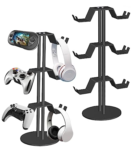 MANMUVIMO Headphone Controller Storage Holder for Desk 4 Tiers