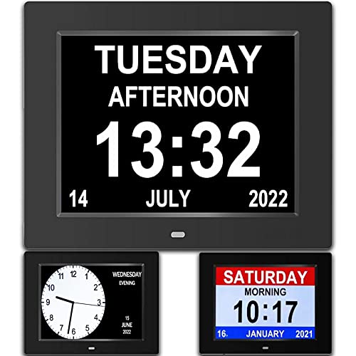 AINFTIME 8inch Large Clock with Day and Date