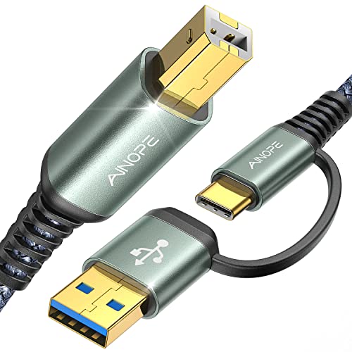 AINOPE Printer Cable USB C/A to USB-B 2.0