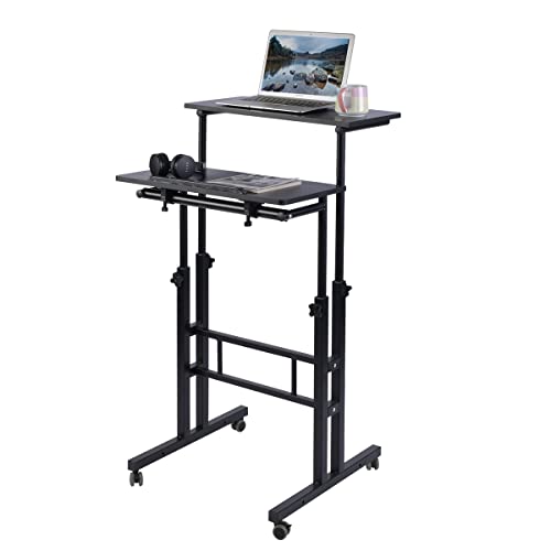 AIZ Adjustable Desk with Rolling Wheels