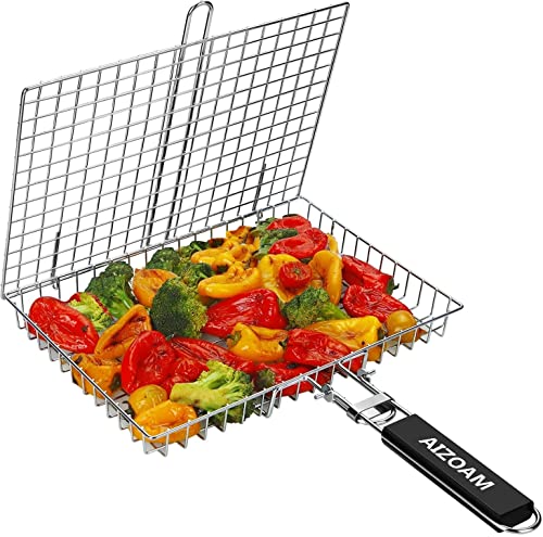 AIZOAM Grill Basket Stainless Steel BBQ Grilling Basket