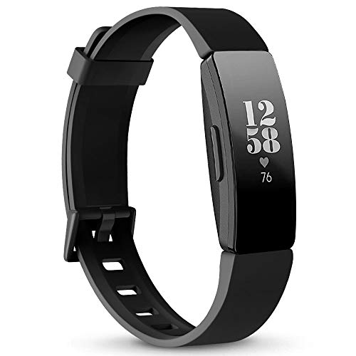 AK Soft TPU Wristbands Compatible with Fitbit Inspire 2/Fitbit Inspire HR/Fitbit Inspire/Fitbit Ace 2 Bands, Sports Waterproof Wristbands for Fitbit Inspire HR Fitness Tracker(Black, Large)