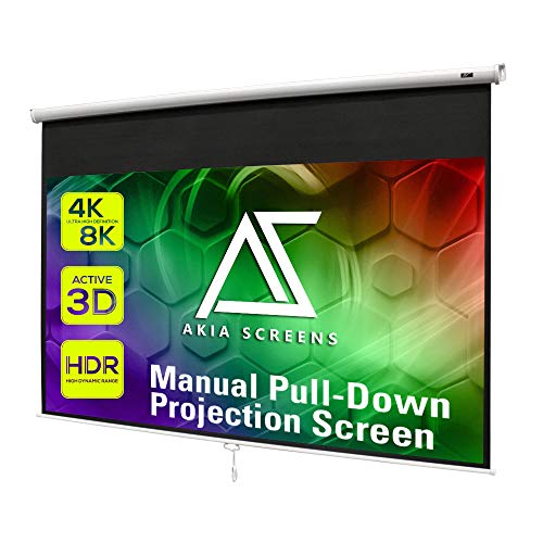 Akia Screens 110 inch Pull Down Projector Screen
