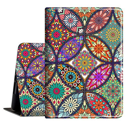 AKQEE Case for Amazon Kindle Fire 7 Tablet (9th/7th/5th Generation, 2019/2017/2015 Release) Slim PU Leather Cover Auto Wake/Sleep Feature Folio Case for All-New Kindle 7 inch, Mandala