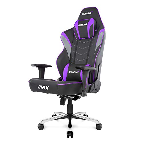 AKRacing Masters Series Max Gaming Chair with Wide Flat Seat, 400 Lbs Weight Limit, Rocker and Seat Height Adjustment Mechanisms - Indigo