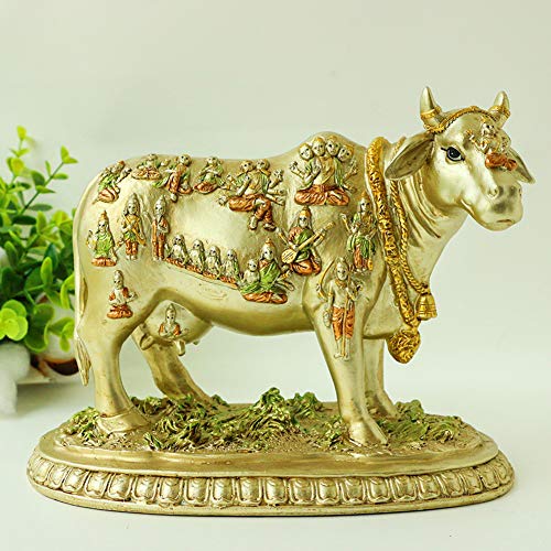 alikiki Nandi Statue - Hindu Cow Figurine for Home Puja Sculpture
