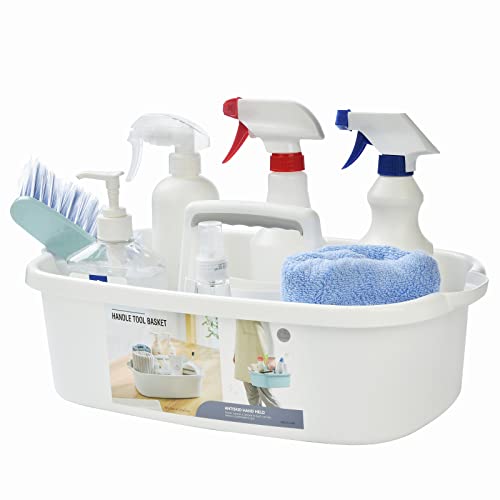 JiatuA Large Cleaning Supplies Caddy Portable Shower Basket Supply  Organizer with Handle Bucket Tool Storage Plastic Basket for Bathroom,  Bedroom