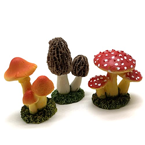 Aliotech 3pcs Mini Mushroom Figurines