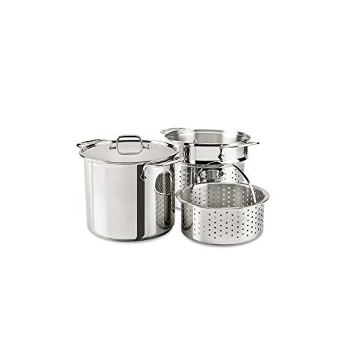 All-Clad Stainless Steel Stockpot with Strainer and Steamer Basket