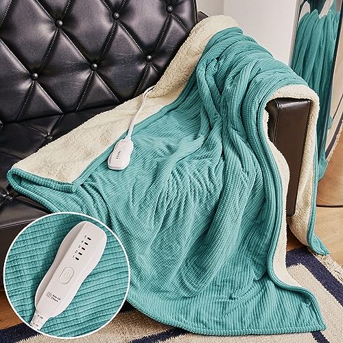 ALLYOULAND Heated Blanket Throw - Cozy Heating with 5 Levels