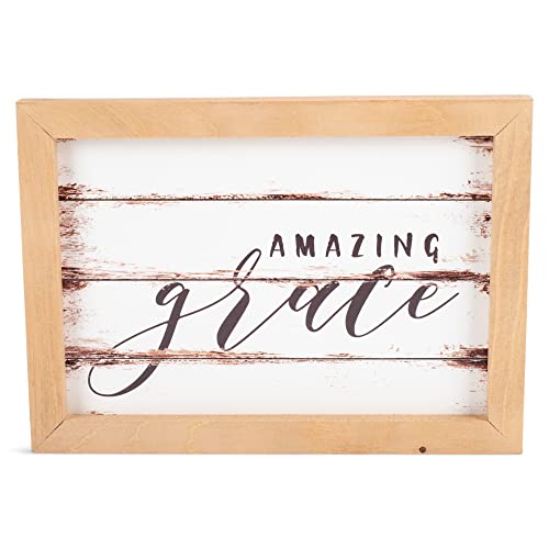 Amazing Grace Vintage Whitewash Look Wall Art Plaque