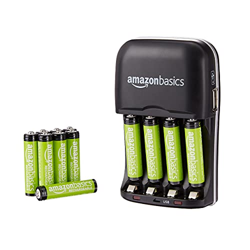 Amazon Basics AAA Rechargeable Batteries with Rapid Charger Set