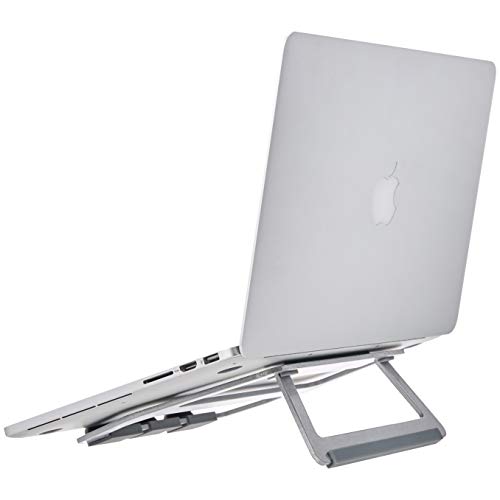 Amazon Basics Aluminum Portable Foldable Support Stand for Laptops up to 15", Silver