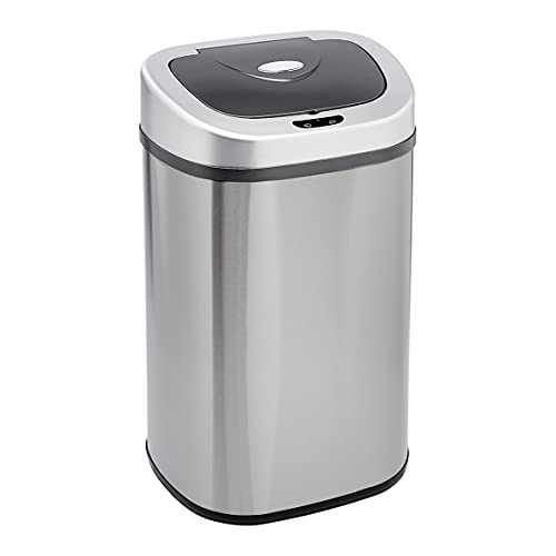 Amazon Basics Auto D-Shaped Trash Can, 80L, 2 Bins