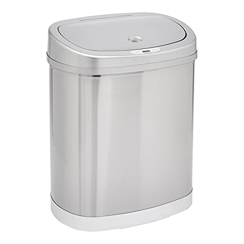 Amazon Basics Automatic Hands-Free Stainless Steel Trash Can