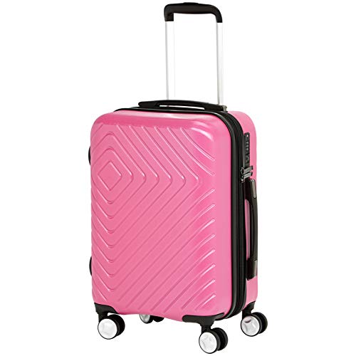 Amazon Basics Geometric Travel Luggage Spinner - Pink