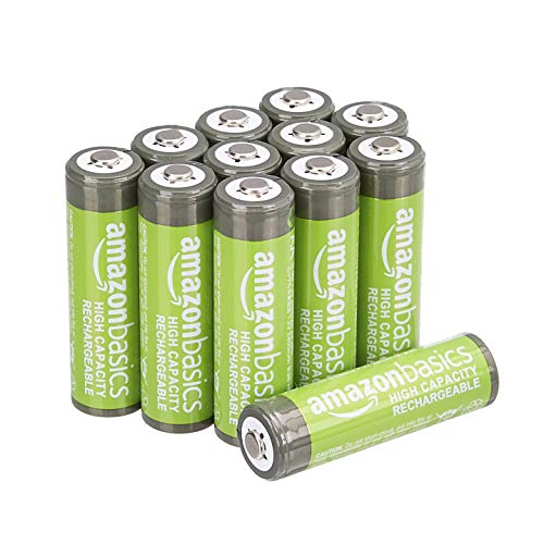 Amazon Basics Rechargeable AA NiMH Batteries - Pack of 12