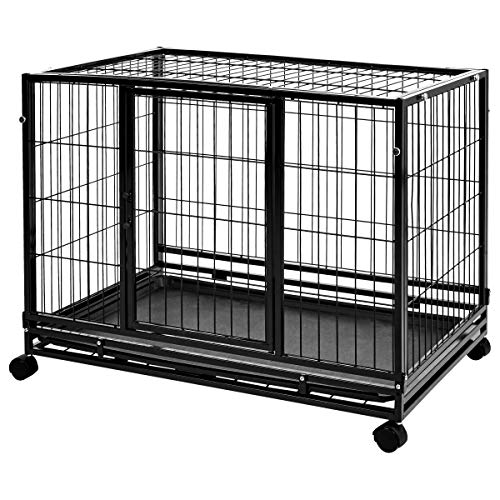 Amazon Basics Stackable Pet Kennel, 36 inch, Black