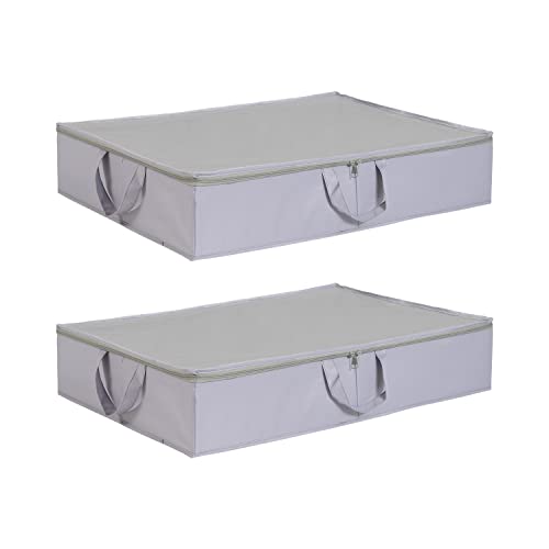 Amazon Basics Underbed Storage Bag - Grey, Pack of 2