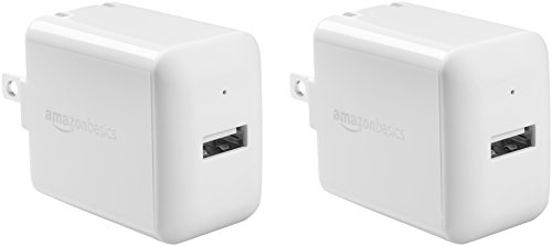 Amazon Basics USB-A Wall Charger (2.4 Amp) - 2 Pack