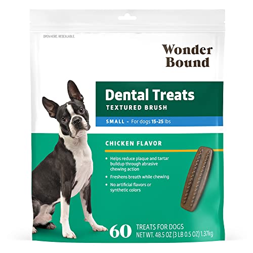 Amazon Brand - Wonder Bound Dog Dental Treats, Chicken Flavor, Small, 60 Count, 48.5 Oz