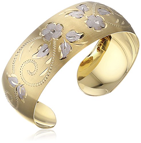 Amazon Collection 14k Yellow Gold-Filled Hand Engraved Cuff Bracelet