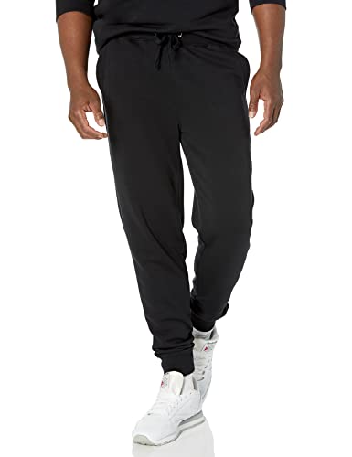 Amazon Essentials Men's Lightweight French Terry Jogger Pant (Available in Big & Tall), Black, Large
