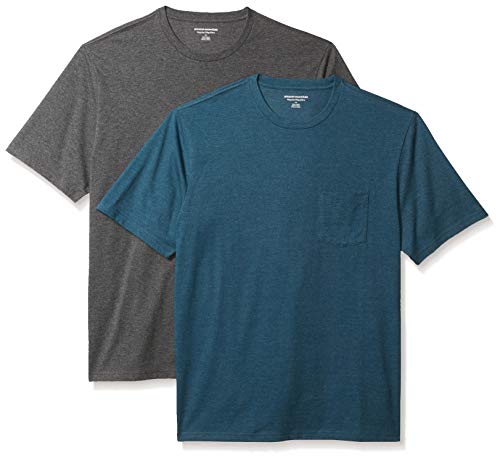 Amazon Essentials Men's Regular-Fit T-Shirt Pack, Teal/Charcoal, X-Large