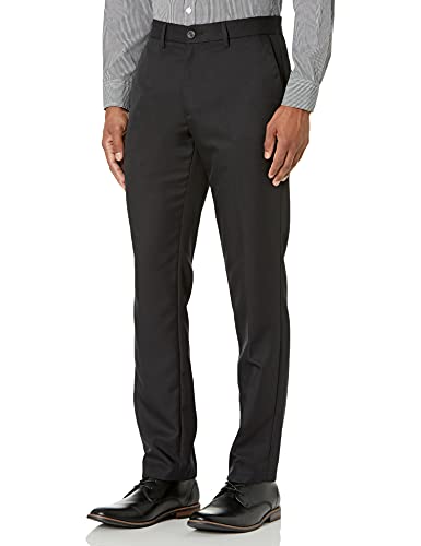 Amazon Essentials Men's Slim-Fit Flat-Front Dress Pant (Black, 34W x 32L)