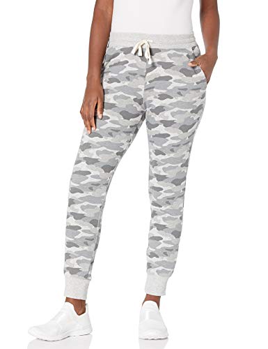 Amazon Essentials Women's French Terry Fleece Jogger Sweatpant (Available in Plus Size), Grey Camo, Large