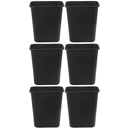 Amazoncommercial 7 Gallon Rectangular Commercial Office Wastebasket 6 Pack Black 316q7pFCyFL 