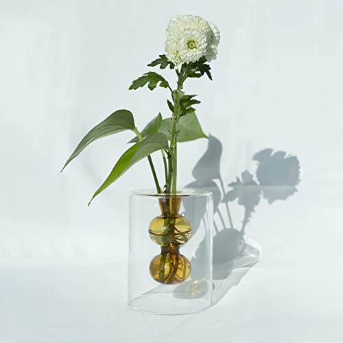 Amber Glass Bubble Vase