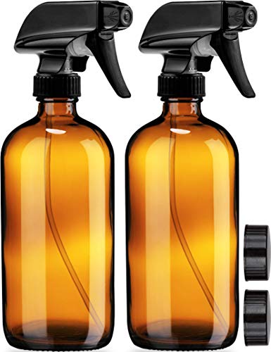 Amber Glass Spray Bottles - 2 Pack