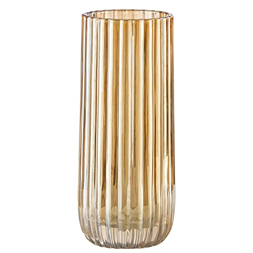 Amber Glass Vase for Home Decor