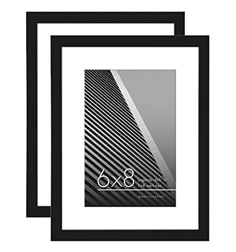 Americanflat 6x8 Picture Frame in Black - Set of 2