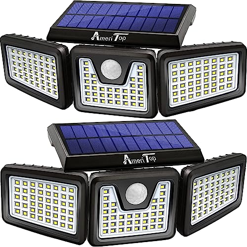 AmeriTop Solar Lights Outdoor - Ultra Bright Cordless Motion Sensor Lights