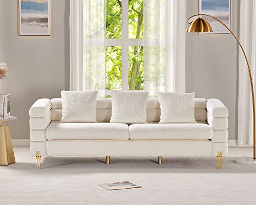 AMERLIFE Oversized Sofa- 85 inch, White Deep Seat Sofa