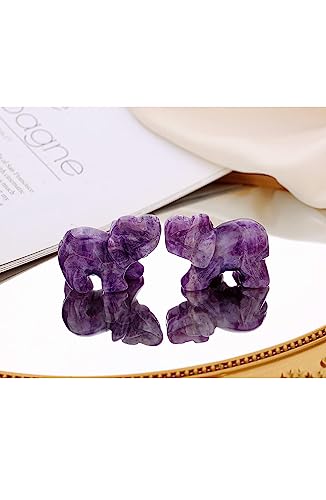 Amethyst Elephant Crystals Decor Crystal Pocket Polished Guardian Figurine