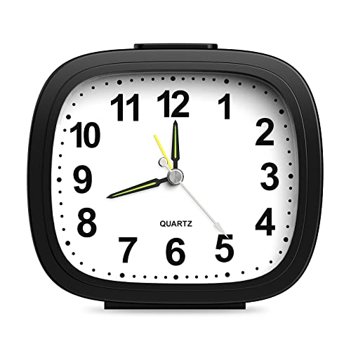 AMIR Analog Alarm Clocks - Compact and Silent